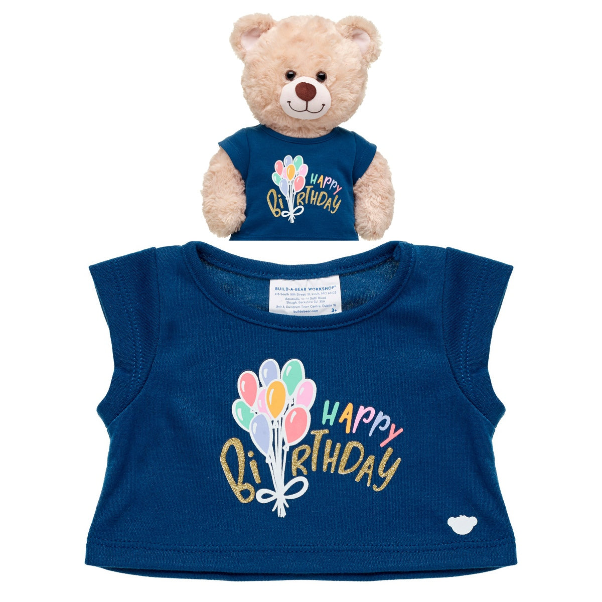 Polera Cumpleaños Azul Con Globos Build-A-Bear